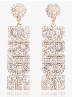 Crystal & Pearl Drop Earrings - Gold Tone